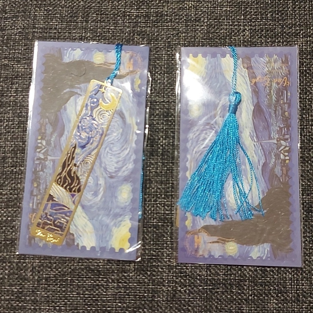 VAN GOGH STARRY NIGHT Metal Bookmark With Tassel